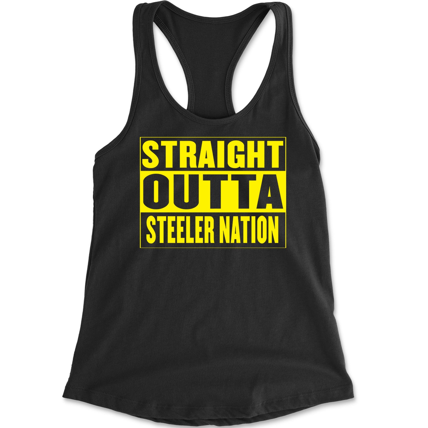 Straight Outta Steeler Nation Football  Racerback Tank Top for Women