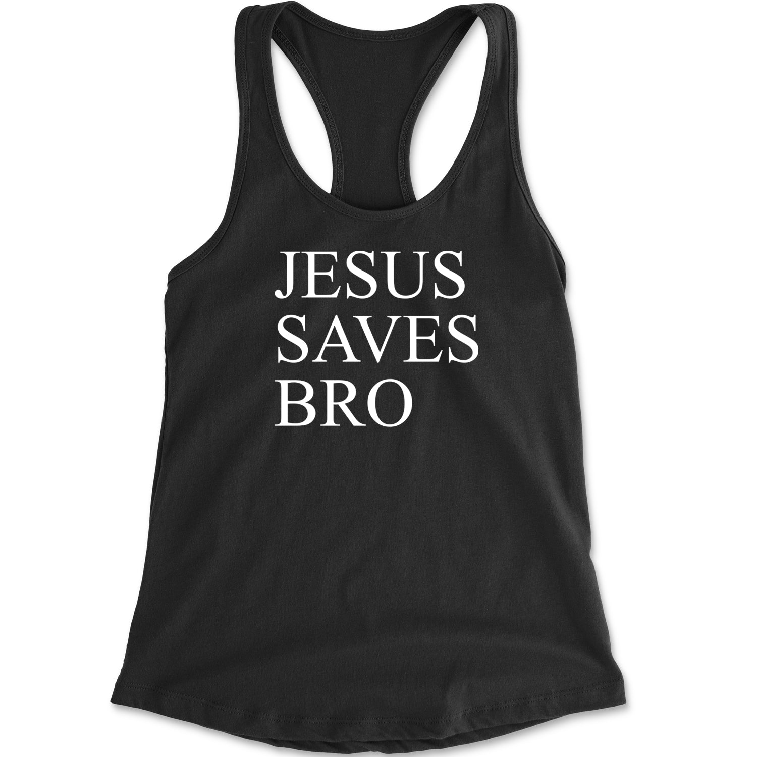 Jesus Saves Bro Racerback Tank Top for Women catholic, christian, christianity, church, jesus, religion, religuous by Expression Tees