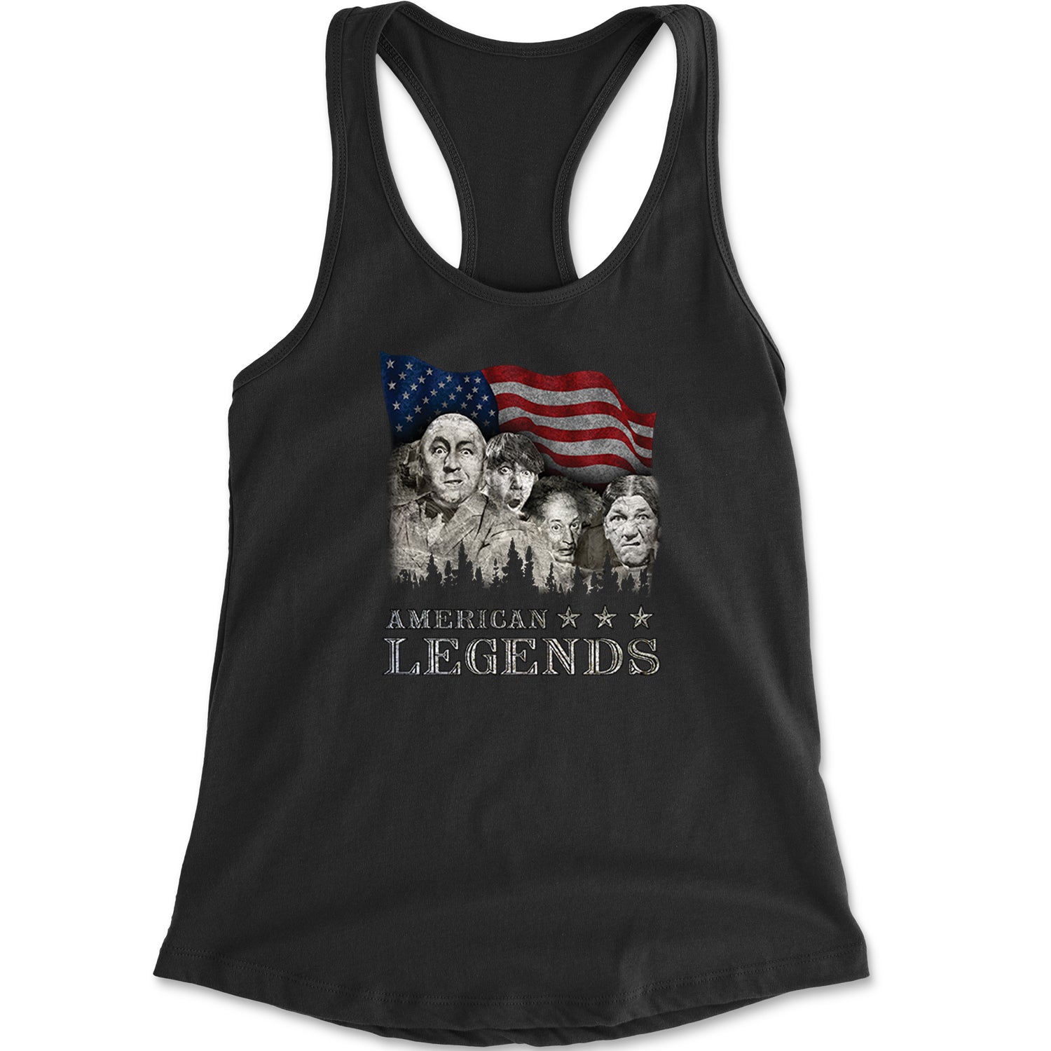 Mount RushMorons 3 Stooges Classic Retro TV Comedy Racerback Tank Top for Women