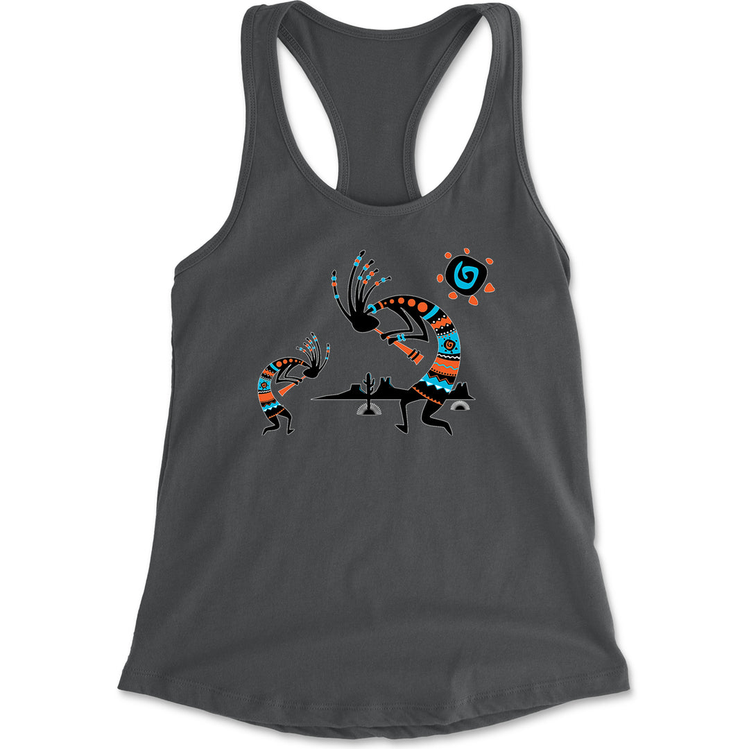 Native American Kokopelli Southwest Racerback Tank Top for Women american, hopi, indian, native, navajo by Expression Tees