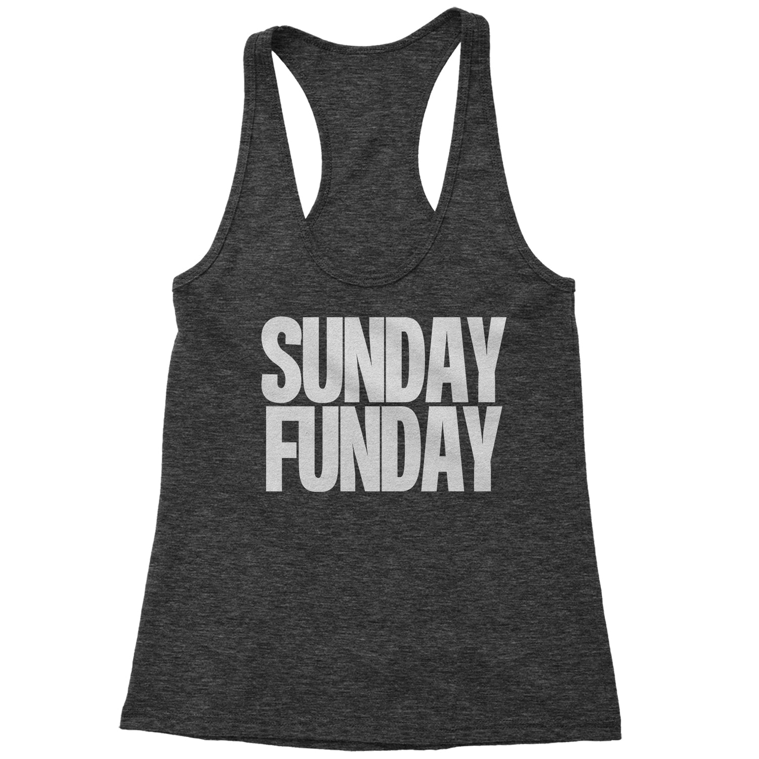 Sunday Funday Racerback Tank Top for Women day, drinking, fun, funday, partying, sun, Sunday by Expression Tees
