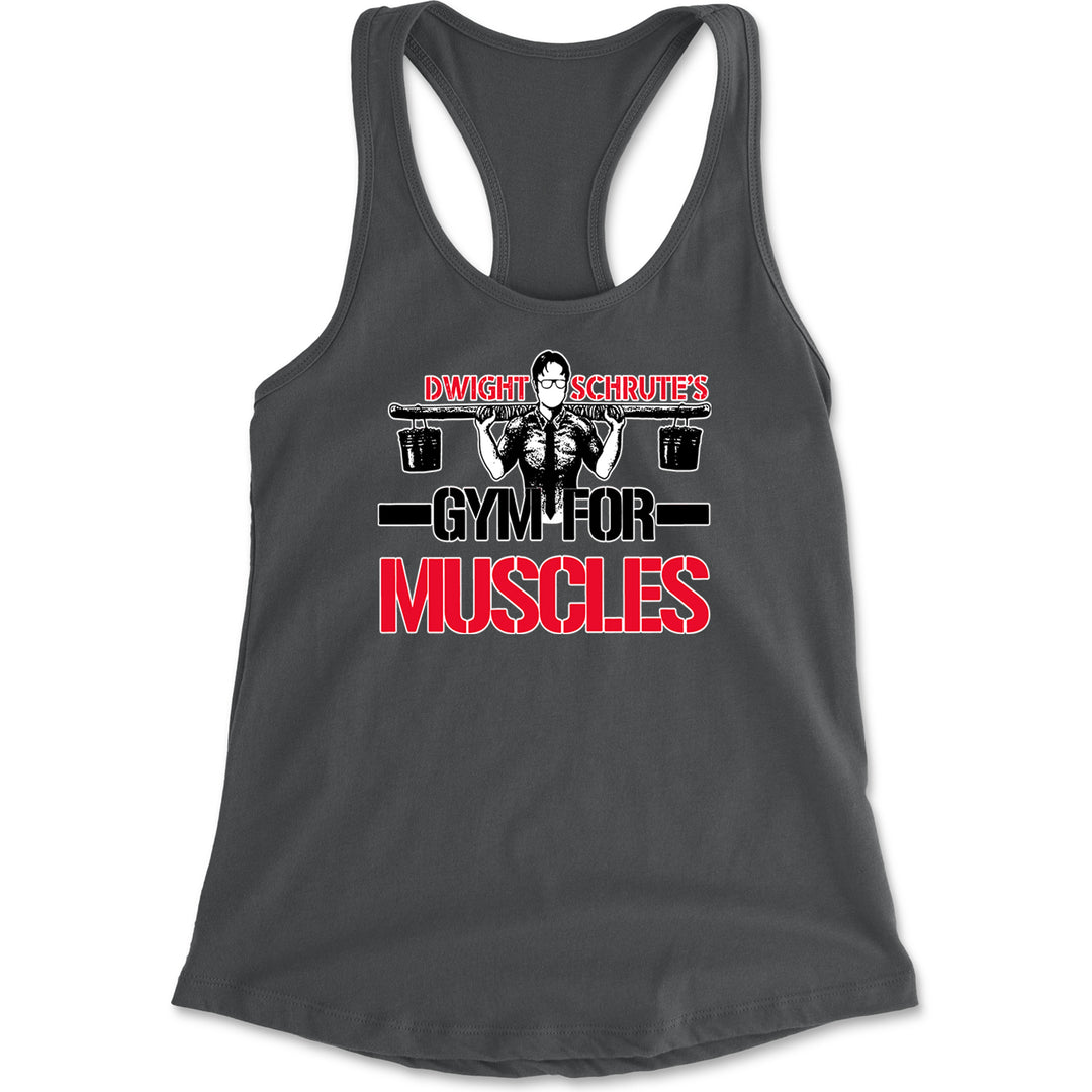Dwight Schrute Gym For Muscles Office Workout Racerback Tank Top for Women