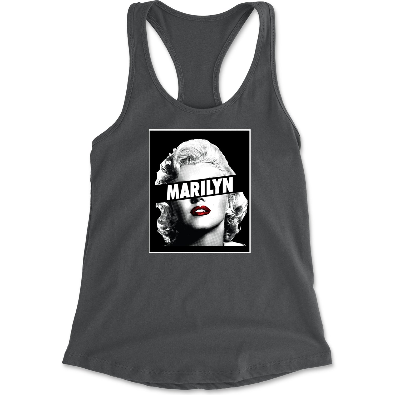 Marilyn Monroe Censored Racerback Tank Top for Women american, icon, marilyn, monroe by Expression Tees