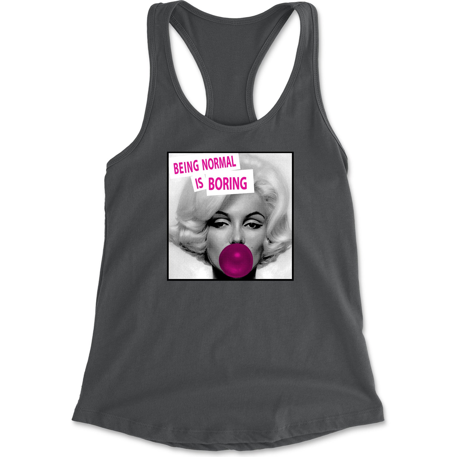 Marilyn Monroe Being Normal Is Boring Racerback Tank Top for Women art, iconic, marilyn, monroe, pop by Expression Tees