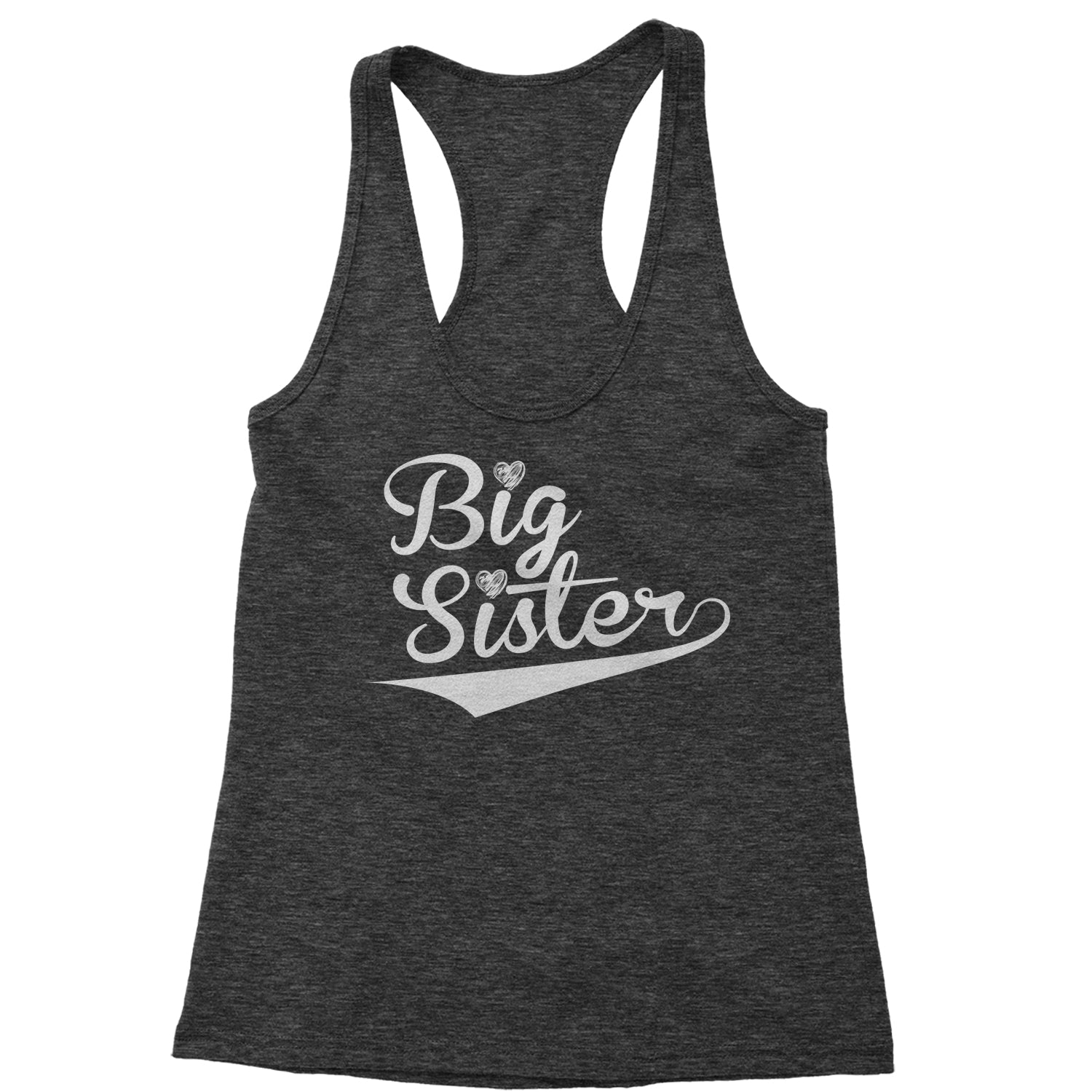 Big Sister Sibling Racerback Tank Top for Women announcement, big, brother, family, little, rivalry, sibling, sister by Expression Tees