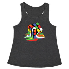 Melting Multi-Colored Cube Racerback Tank Top for Women gamer, gaming, nerd, shirt by Expression Tees