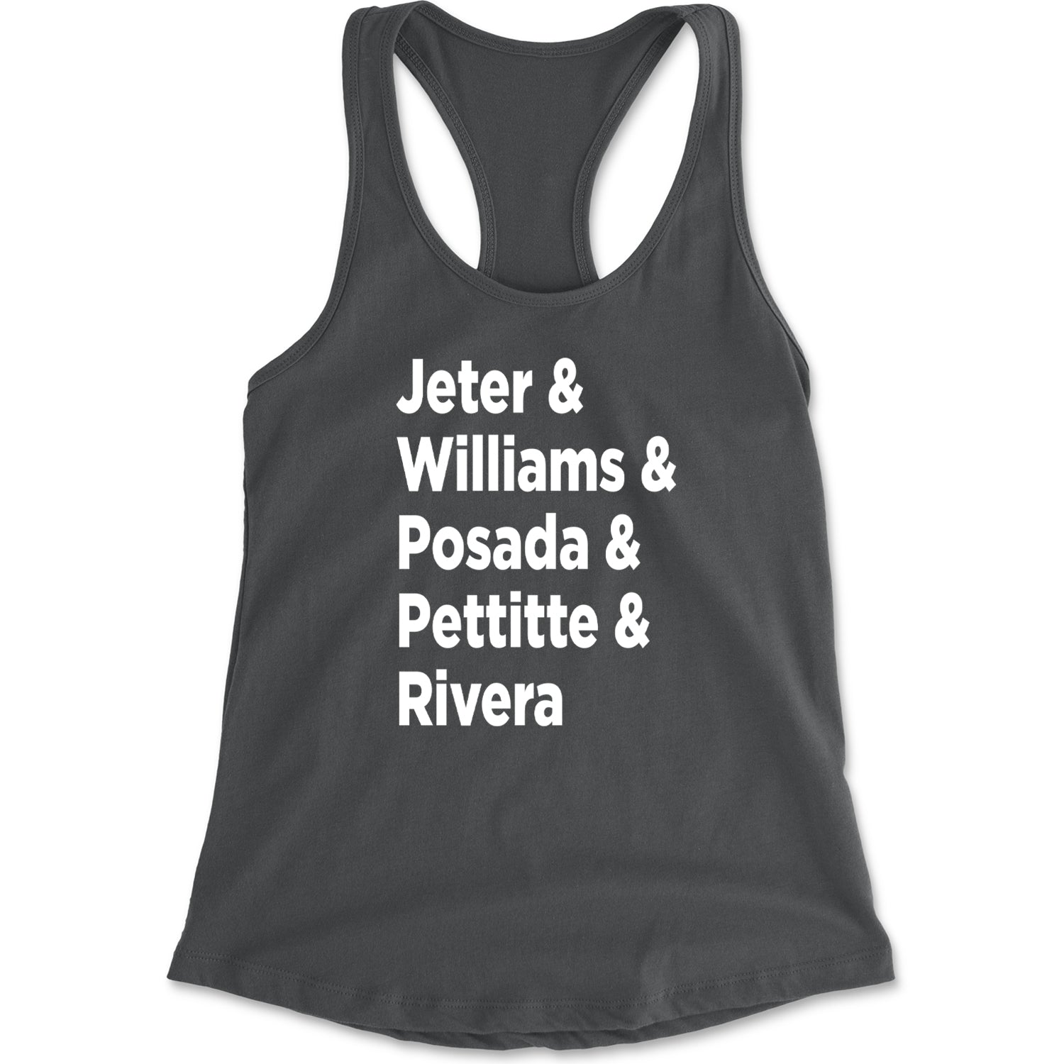 Jeter and Williams and Posada and Pettitte and Rivera Racerback Tank Top for Women baseball, comes, here, judge, the by Expression Tees
