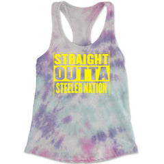 Straight Outta Steeler Nation Football  Racerback Tank Top for Women