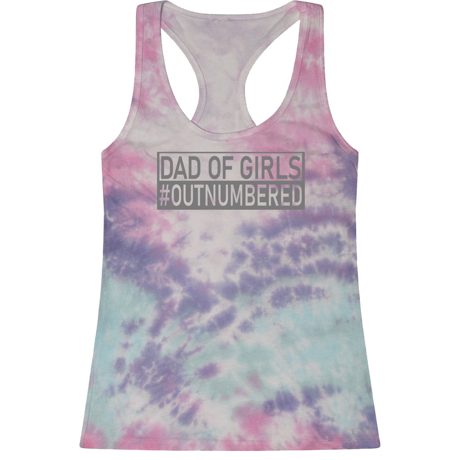 Dad of Girls Shirt for Fathers Day Gift Racerback Tank Top for Women dad, day, fathers, papa, pop by Expression Tees