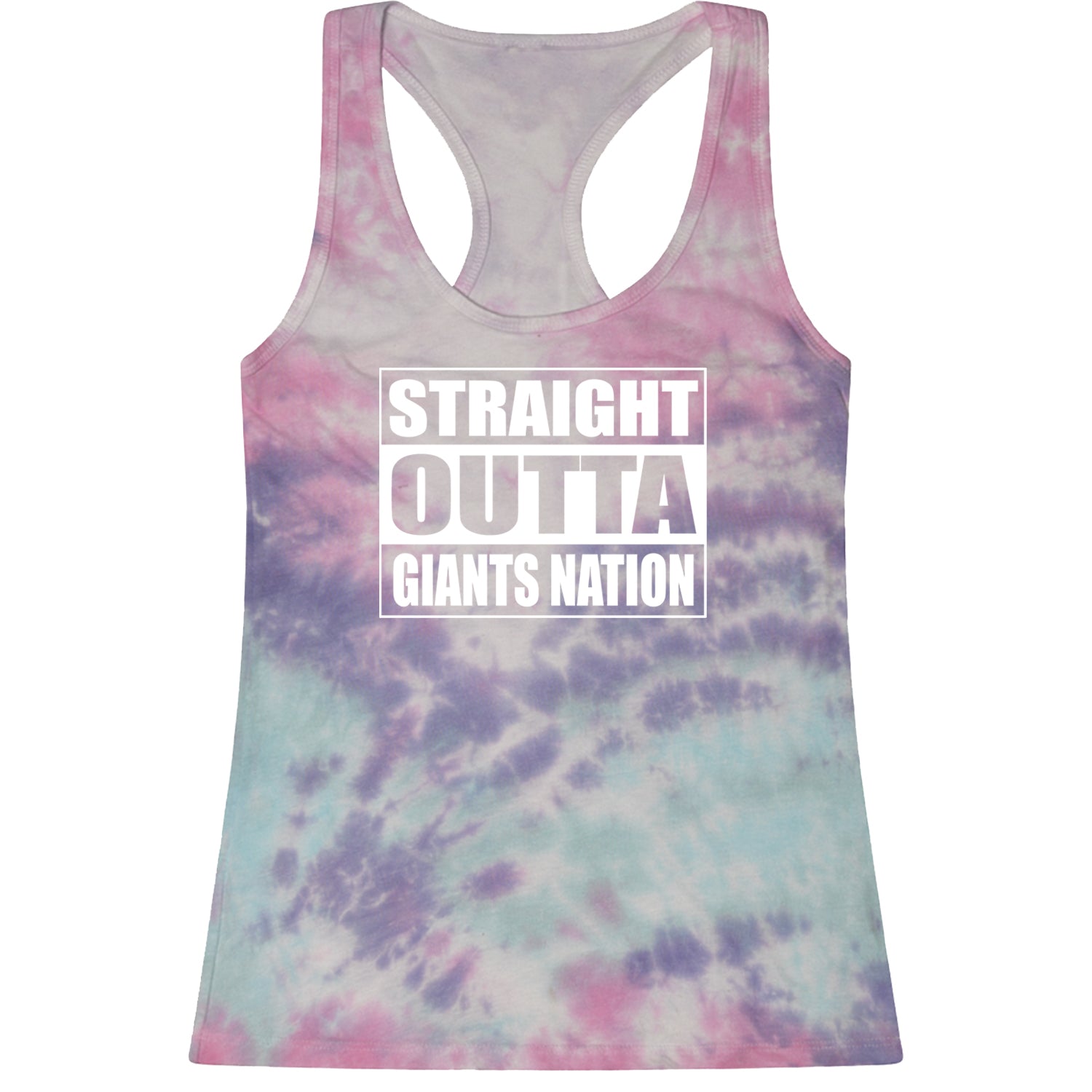 Straight Outta Giants Nation Racerback Tank Top for Women bleed, blue, football, giants, new, ny, york by Expression Tees