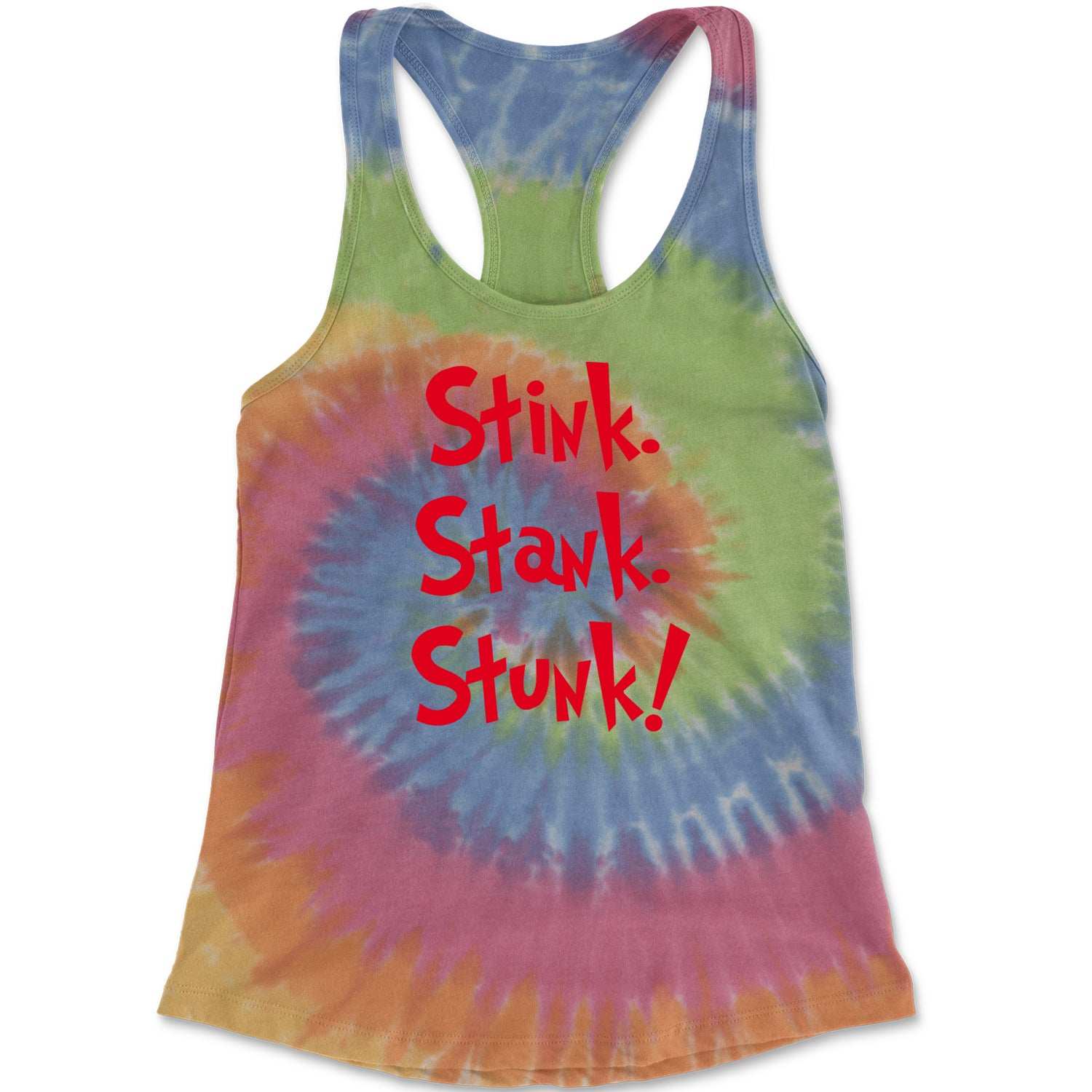 Stink Stank Stunk Grinch Racerback Tank Top for Women christmas, holiday, sweater, ugly, xmas by Expression Tees