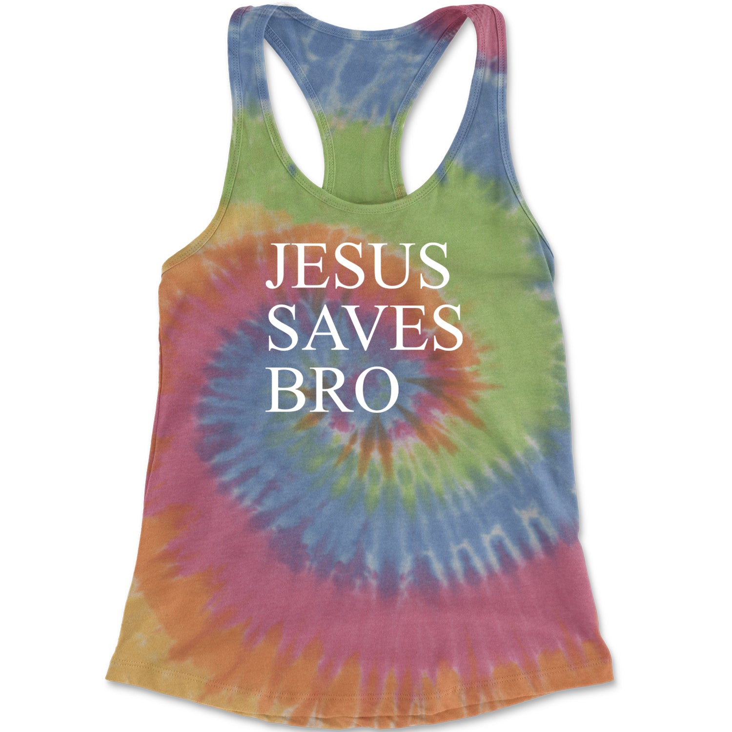 Jesus Saves Bro Racerback Tank Top for Women catholic, christian, christianity, church, jesus, religion, religuous by Expression Tees
