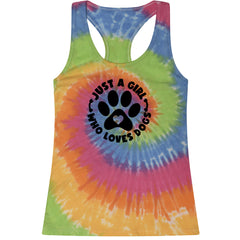 Dogs Just A Girl Who Loves DOGS Racerback Tank Top for Women dog, puppy, rescue by Expression Tees