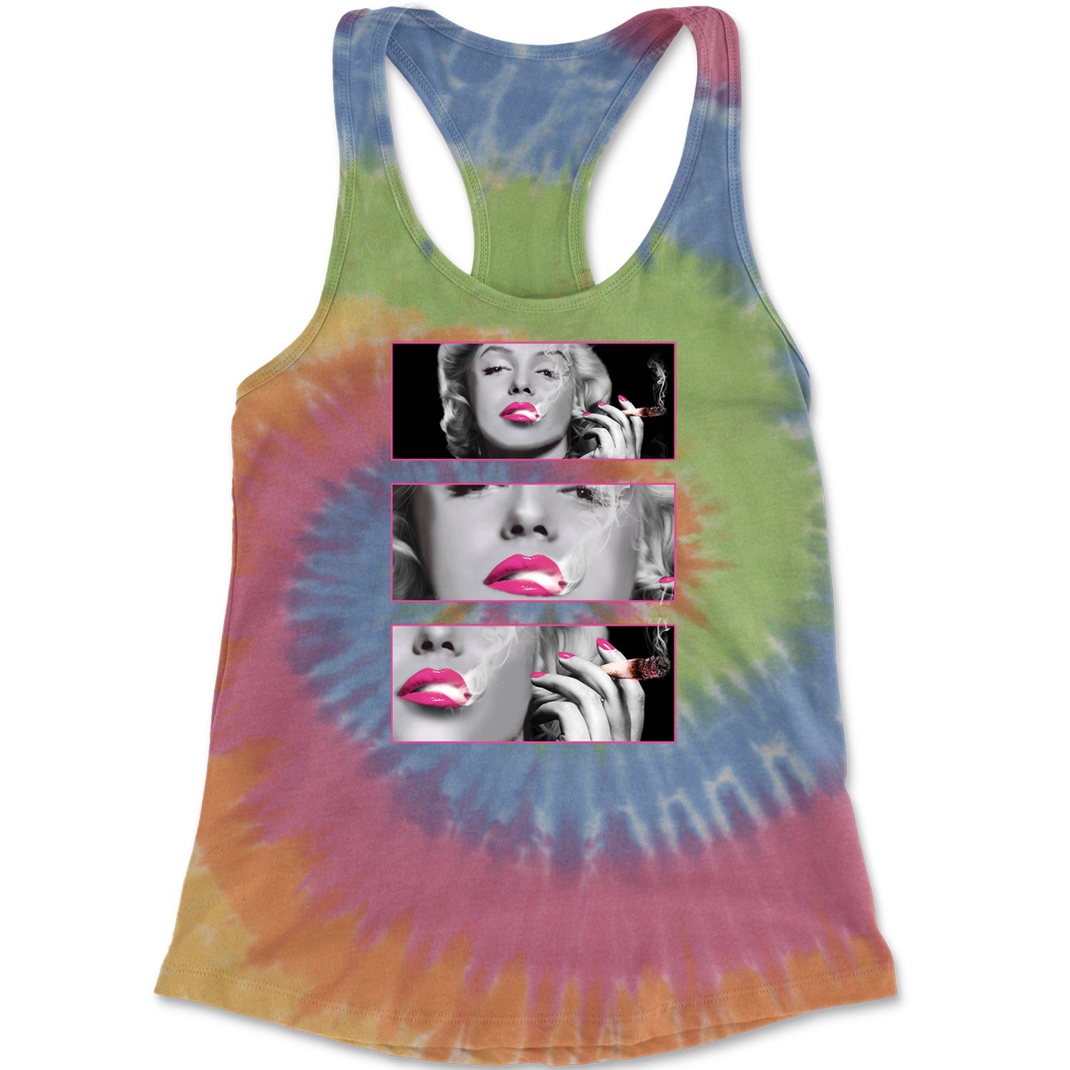 Marilyn Monroe Roll It Lick It Smoke It Racerback Tank Top for Women