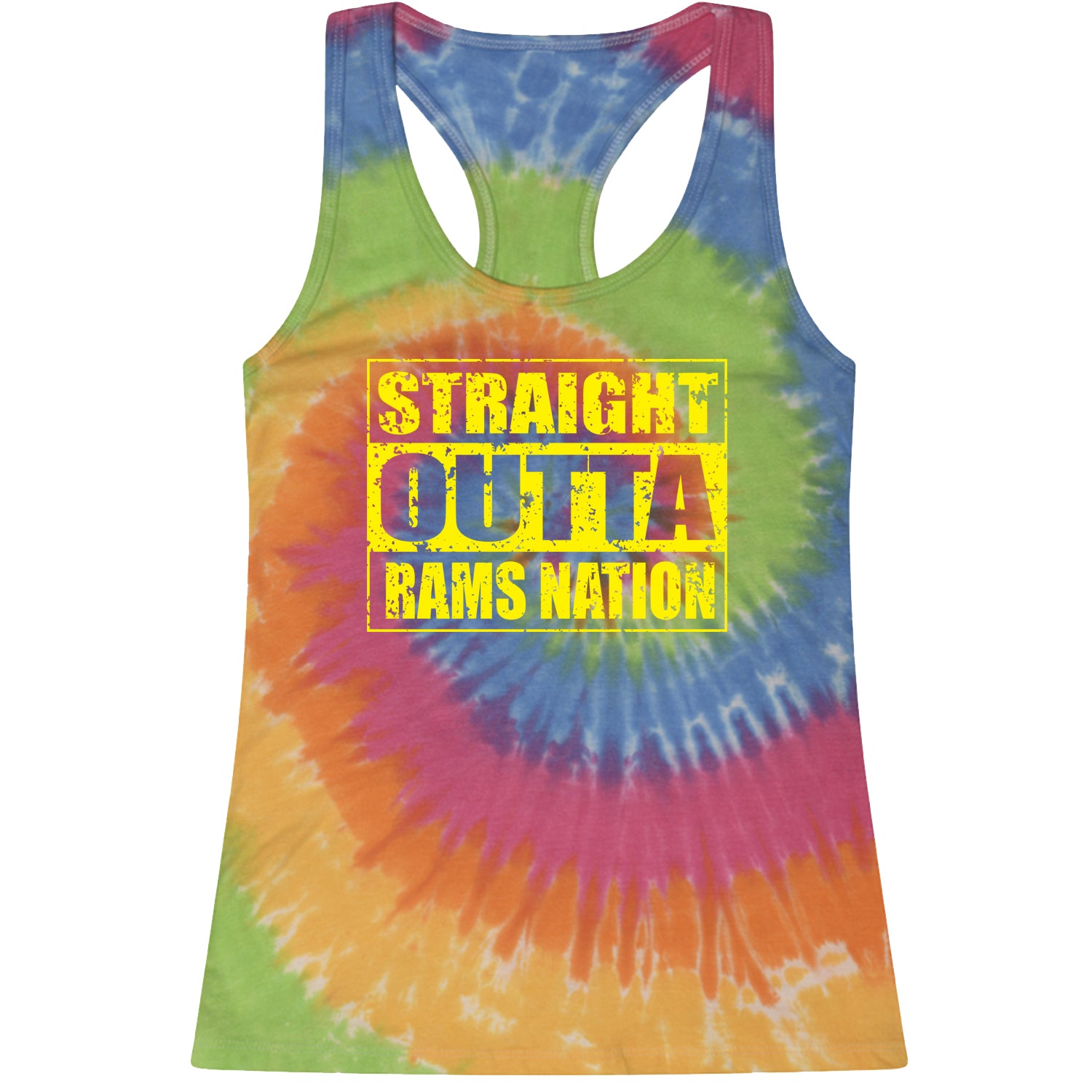 Straight Outta Rams Nation Racerback Tank Top for Women california, football, jersey by Expression Tees