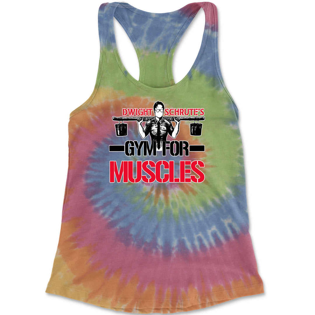 Dwight Schrute Gym For Muscles Office Workout Racerback Tank Top for Women