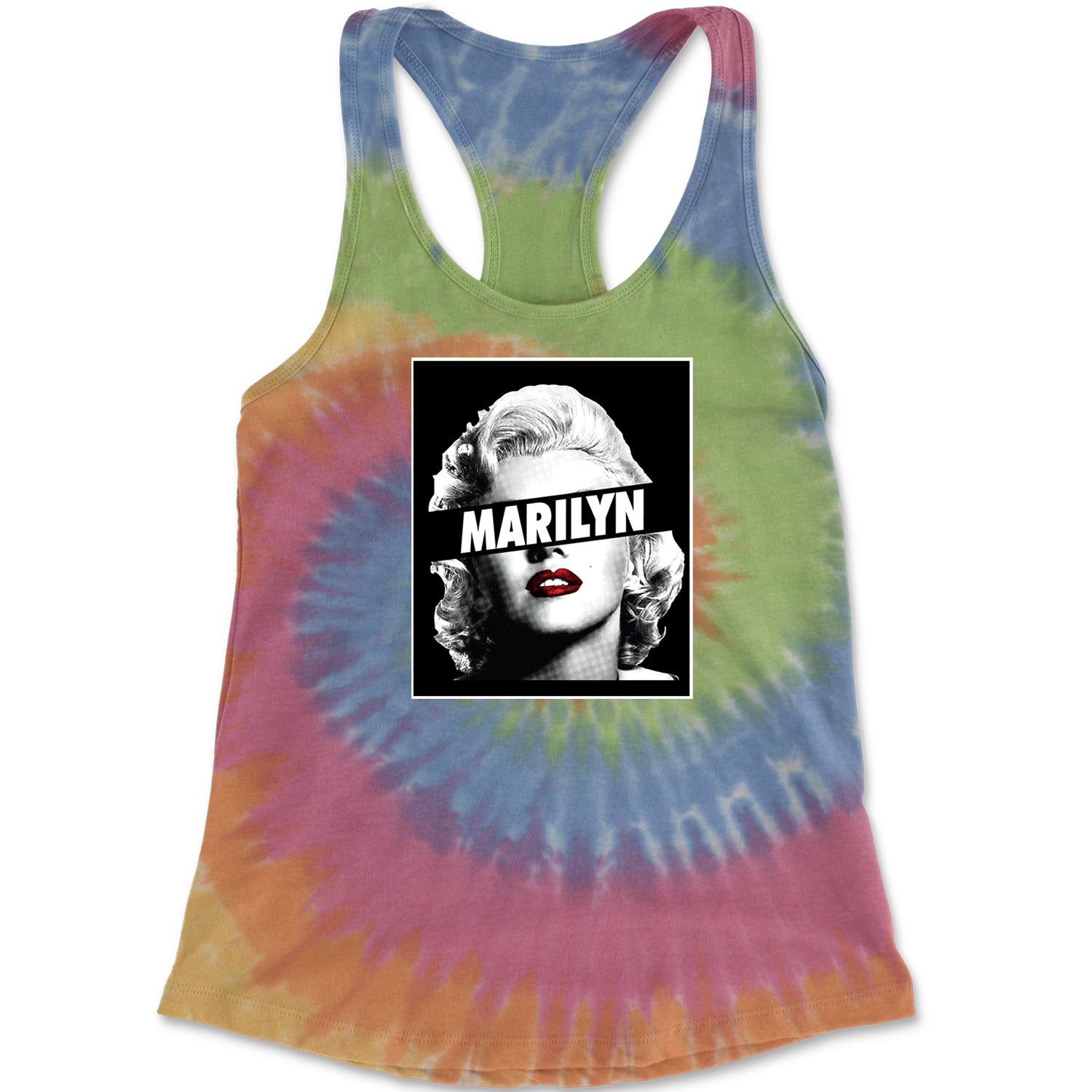 Marilyn Monroe Censored Racerback Tank Top for Women american, icon, marilyn, monroe by Expression Tees