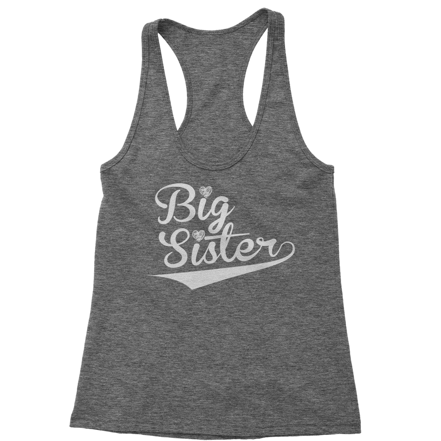 Big Sister Sibling Racerback Tank Top for Women announcement, big, brother, family, little, rivalry, sibling, sister by Expression Tees