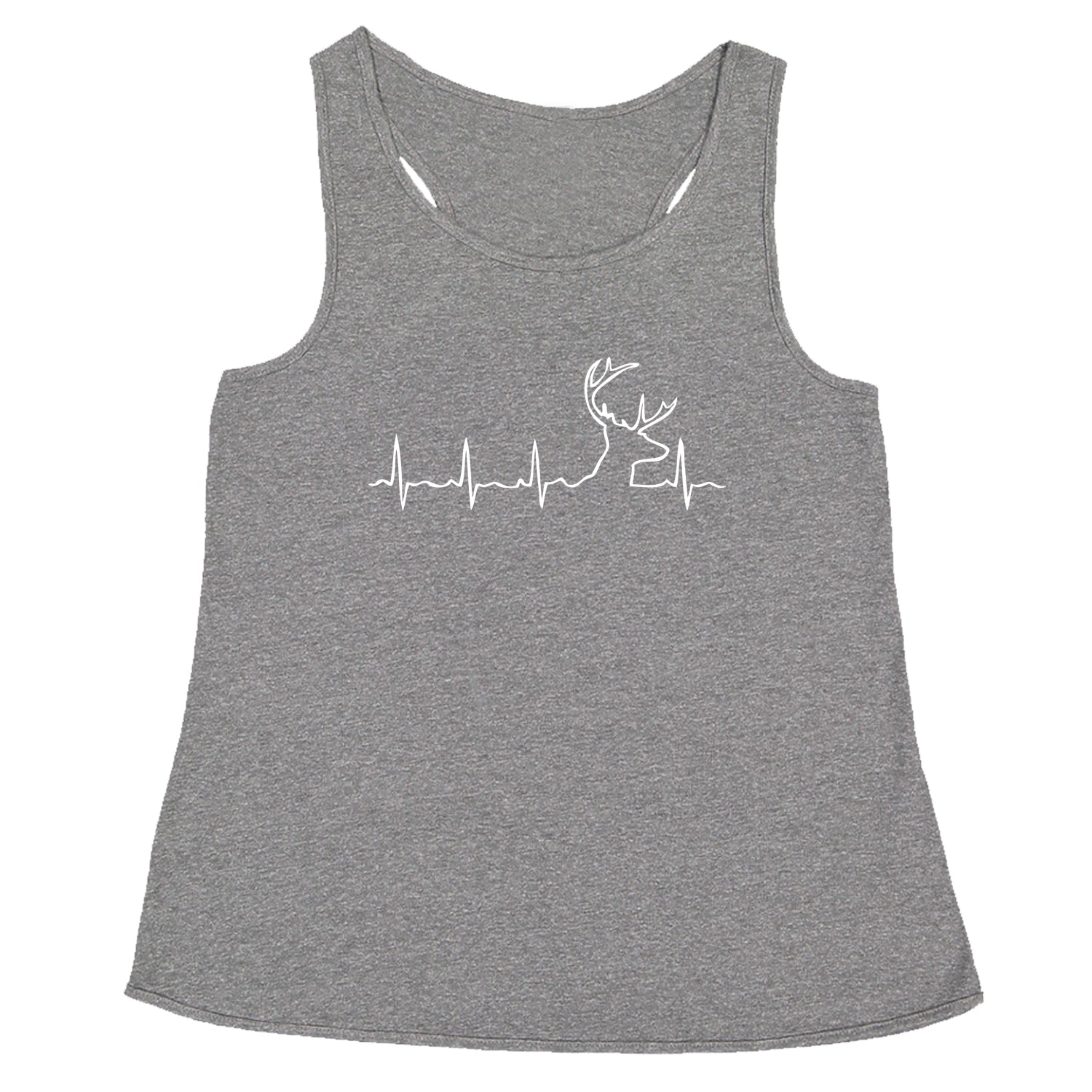 Hunting Heartbeat Dear Head Racerback Tank Top for Women #expressiontees by Expression Tees
