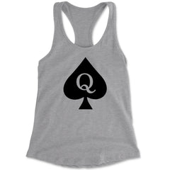 Spade symbol with a centered "Q" printed on a women's lightweight racerback tank top