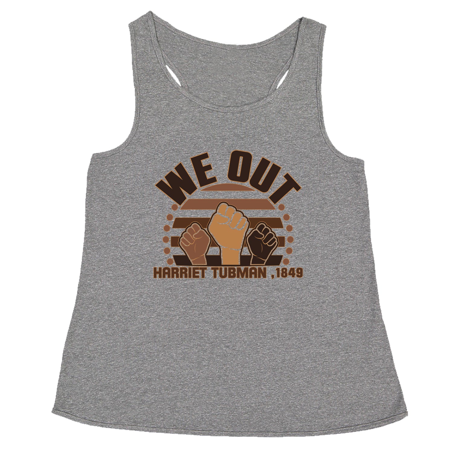 We Out Harriet Tubman Raised Fists BLM Racerback Tank Top for Women african, american, black, blm, harriet, harriett, lives, matter, out, shirt, tubman, we by Expression Tees