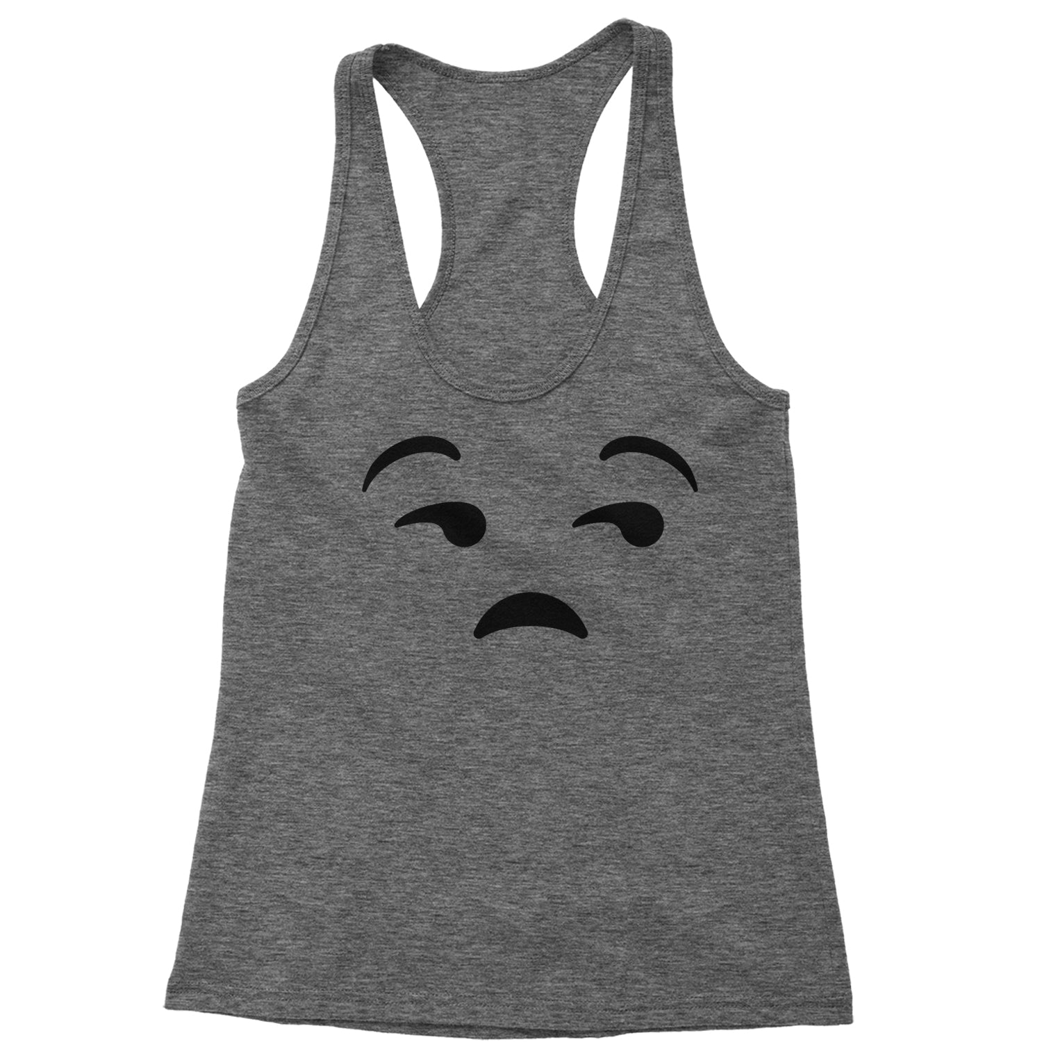 Emoticon Whatever Smile Face Racerback Tank Top for Women cosplay, costume, dress, emoji, emote, face, halloween, smiley, up, yellow by Expression Tees