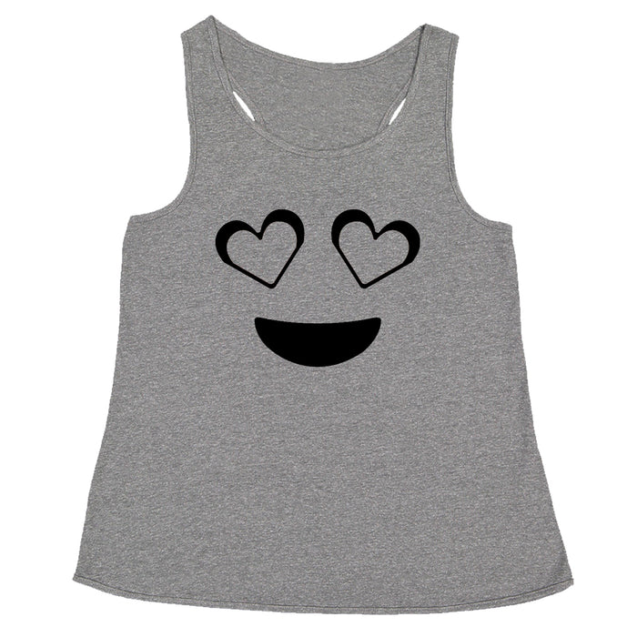 Emoticon Heart Eyes Smile Face Racerback Tank Top for Women