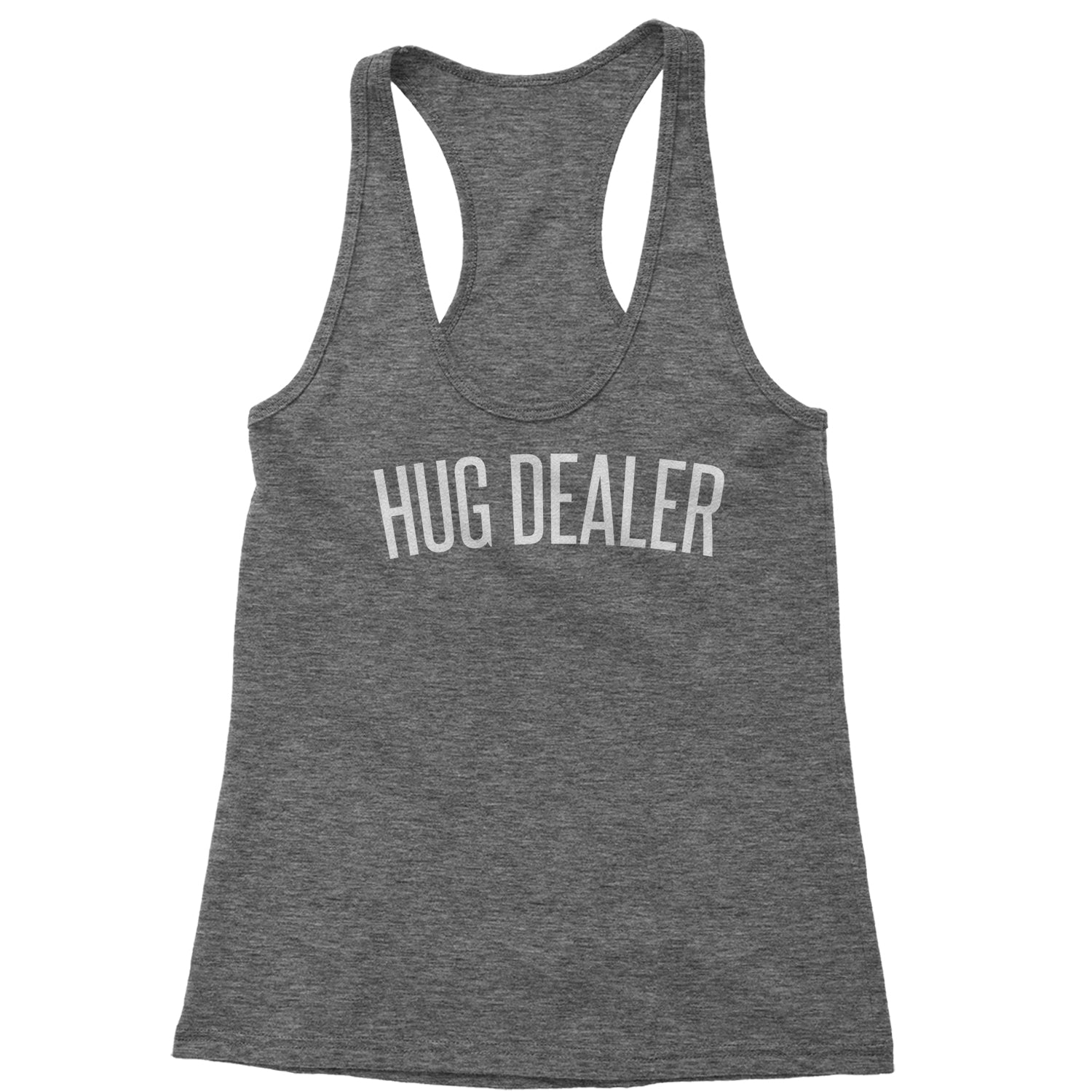 Hug Dealer Racerback Tank Top for Women dealing, free, hug, hugger, hugs by Expression Tees