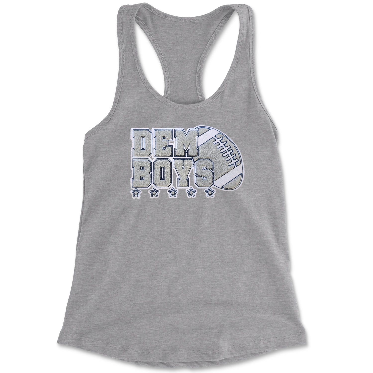 Dem Boys Embroidered Patch 2 Racerback Tank Top for Women dallas, fan, jersey, team, texas by Expression Tees
