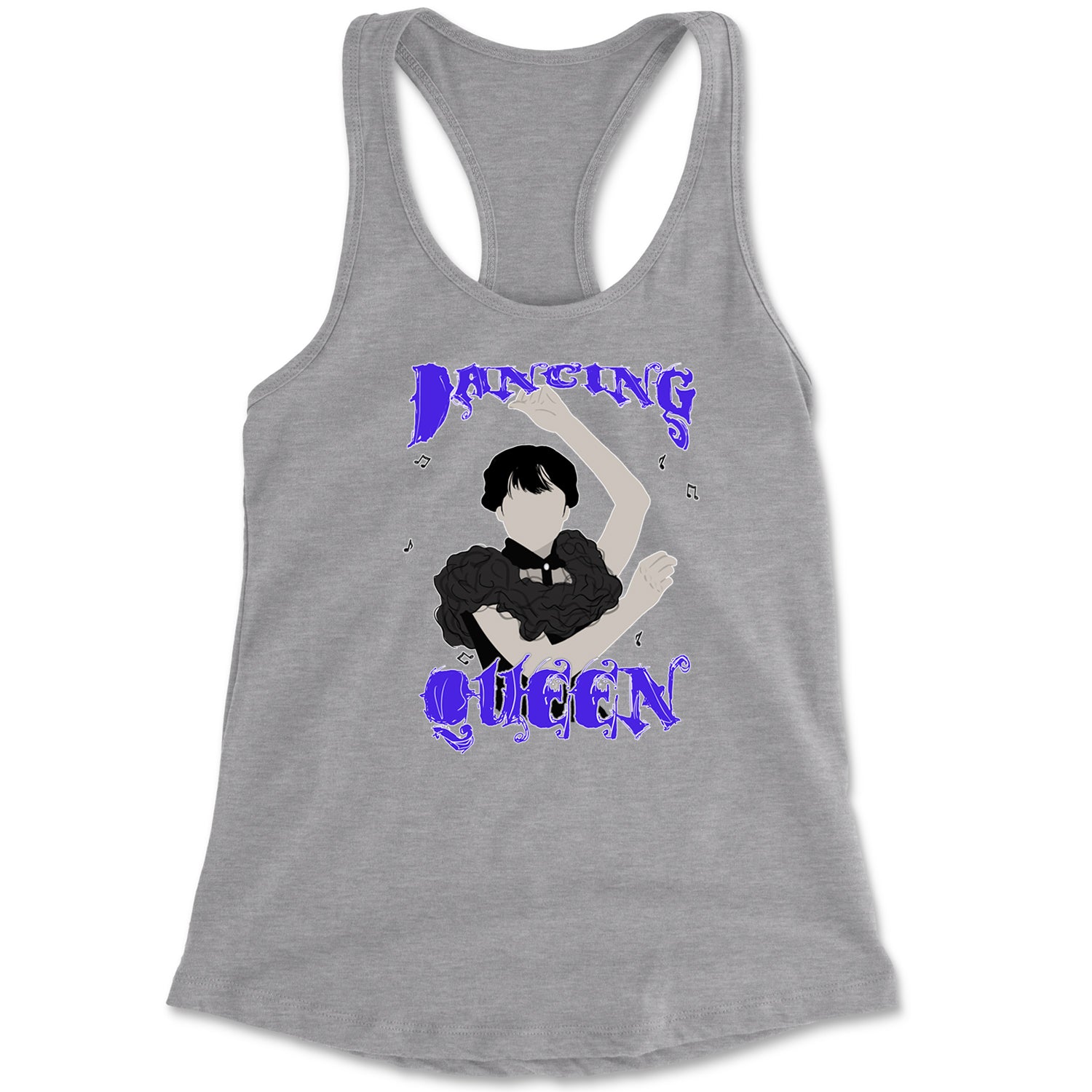Wednesday Dancing Queen Racerback Tank Top for Women black, On, we, wear, wednesdays by Expression Tees