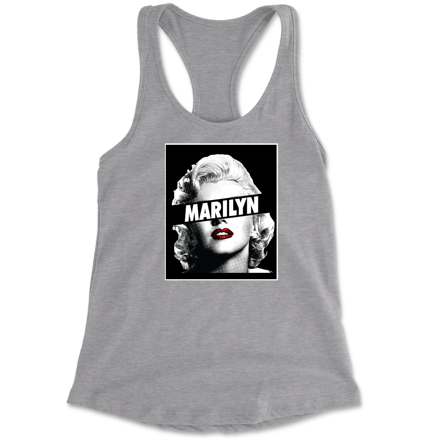 Marilyn Monroe Censored Racerback Tank Top for Women american, icon, marilyn, monroe by Expression Tees