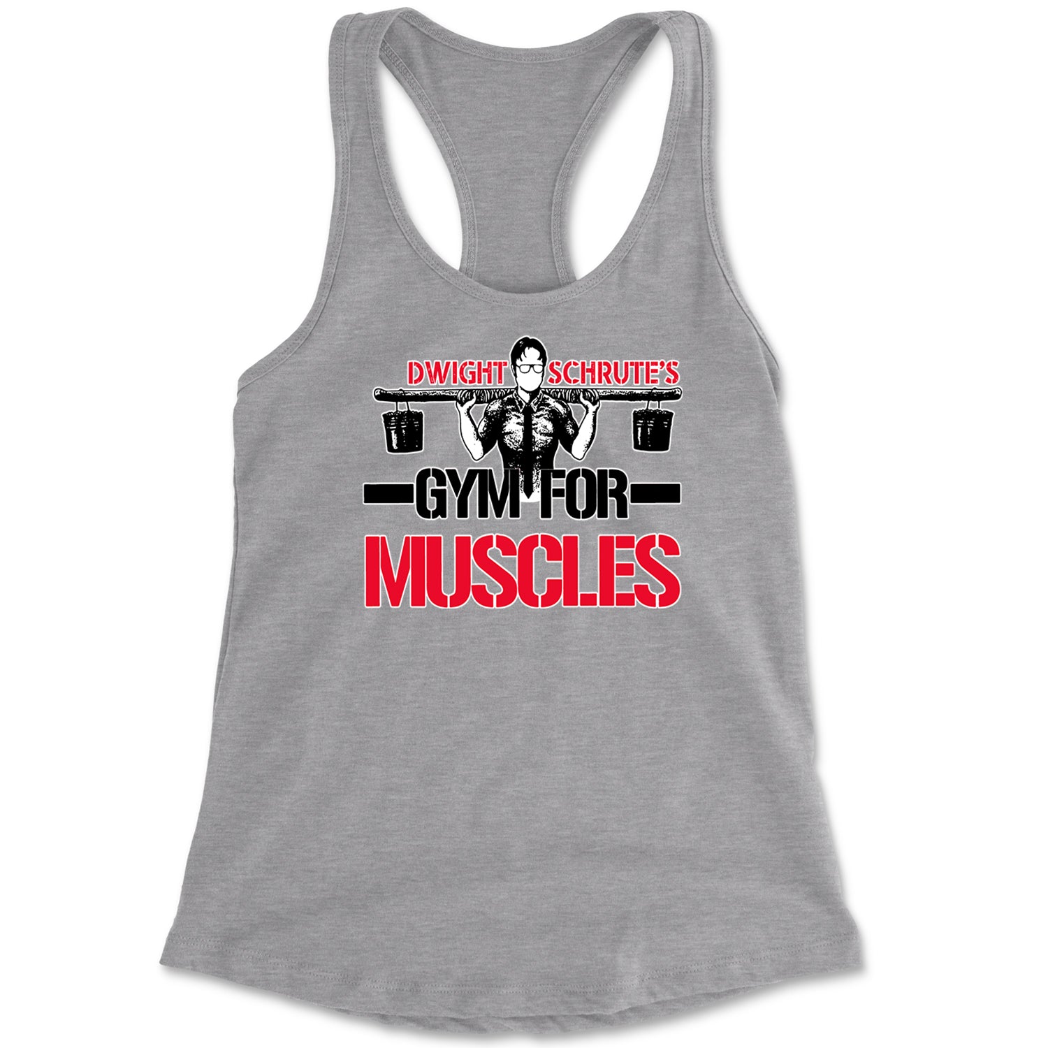 Dwight Schrute Gym For Muscles Office Workout Racerback Tank Top for Women