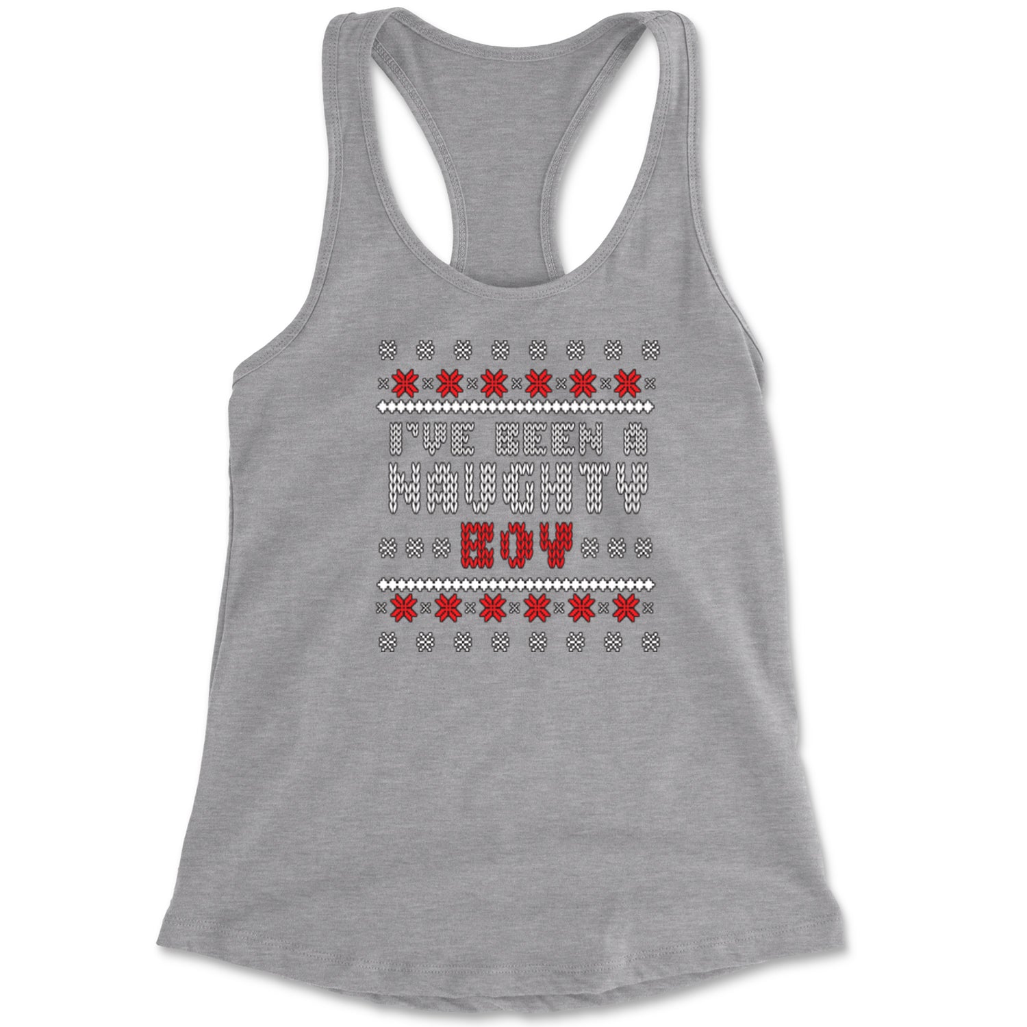 I've Been A Naughty Boy Ugly Christmas Racerback Tank Top for Women list, naughty, nice, santa, ugly, xmas by Expression Tees