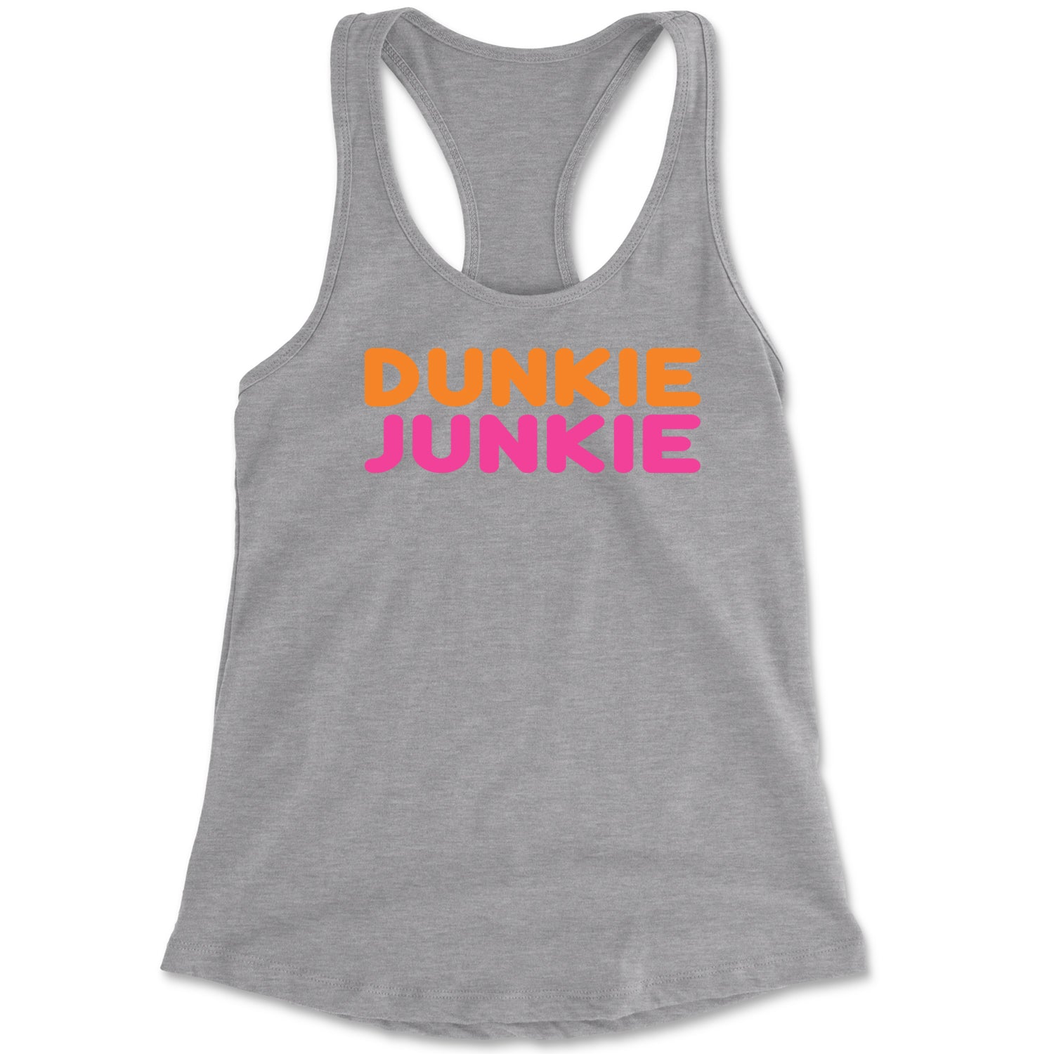 Dunkie Junkie Racerback Tank Top for Women addict, capuccino, coffee, dd, dnkn, dunkin, dunking, latte by Expression Tees