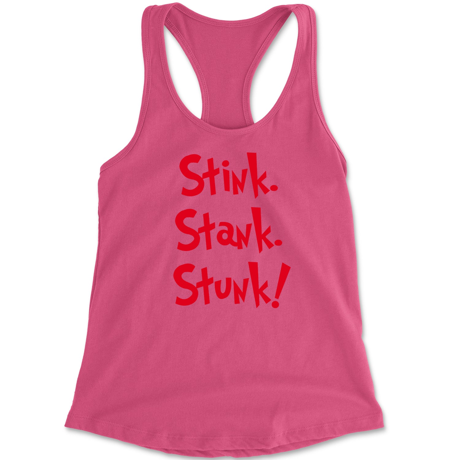 Stink Stank Stunk Grinch Racerback Tank Top for Women christmas, holiday, sweater, ugly, xmas by Expression Tees