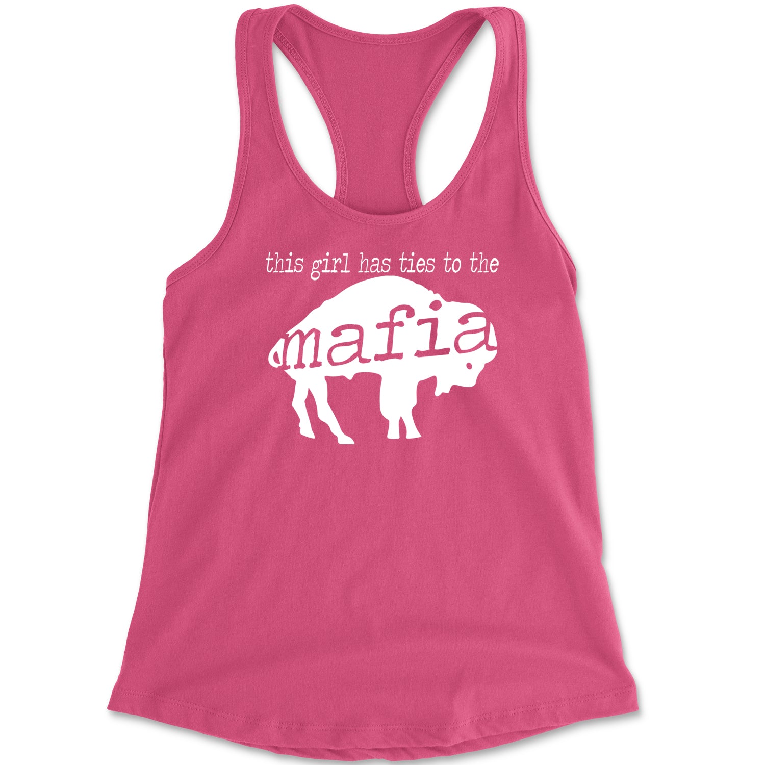 This Girl Has Ties To The Bills Mafia Racerback Tank Top for Women bills, fan, football, new, sports, team, york by Expression Tees