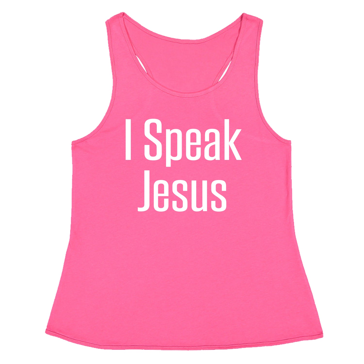I Speak Jesus Racerback Tank Top for Women catholic, charity, christ, christian, christianity, city, concert, gayle, heaven, in, maverick, only, praise, scars, worship by Expression Tees