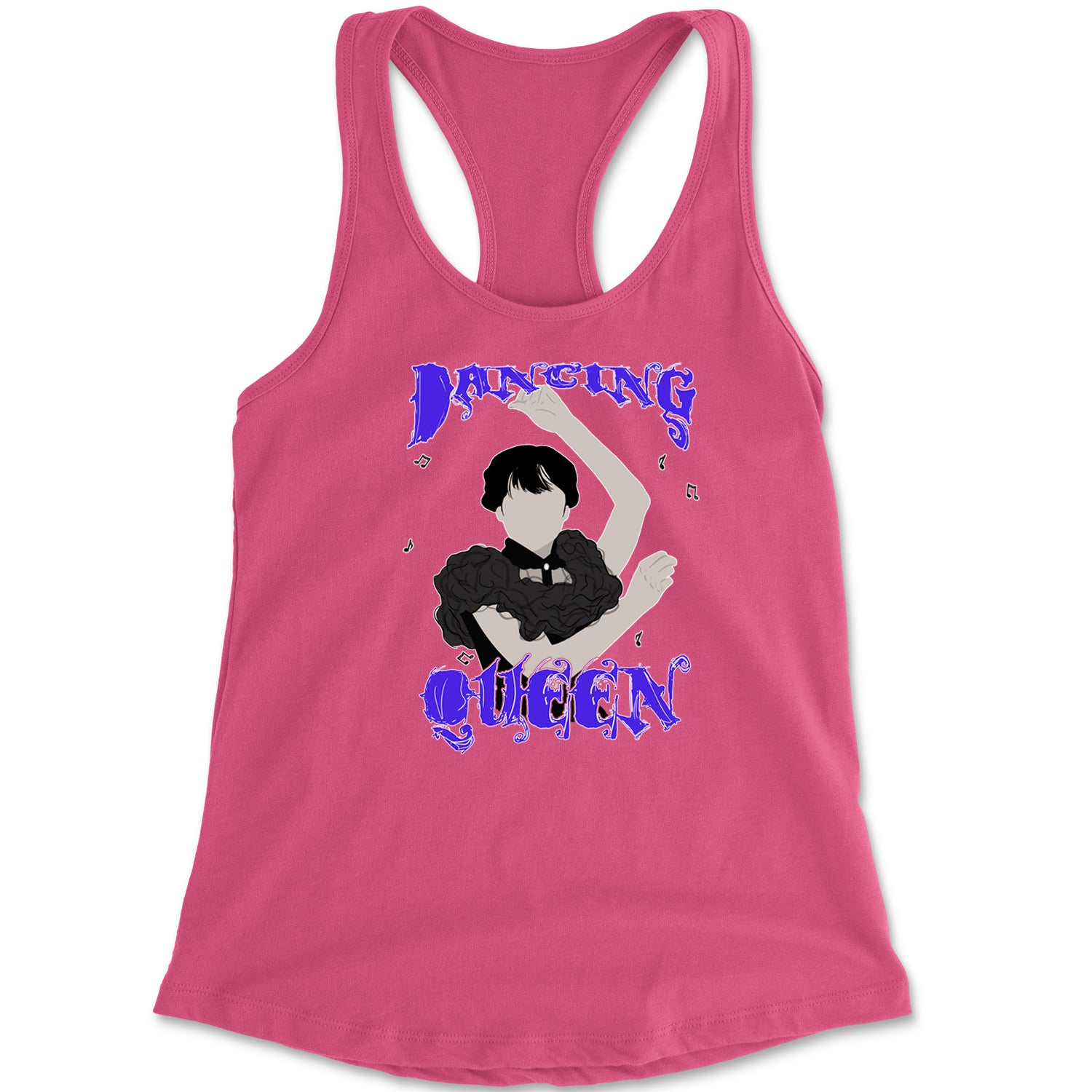Wednesday Dancing Queen Racerback Tank Top for Women black, On, we, wear, wednesdays by Expression Tees