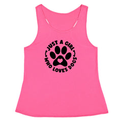 Dogs Just A Girl Who Loves DOGS Racerback Tank Top for Women dog, puppy, rescue by Expression Tees