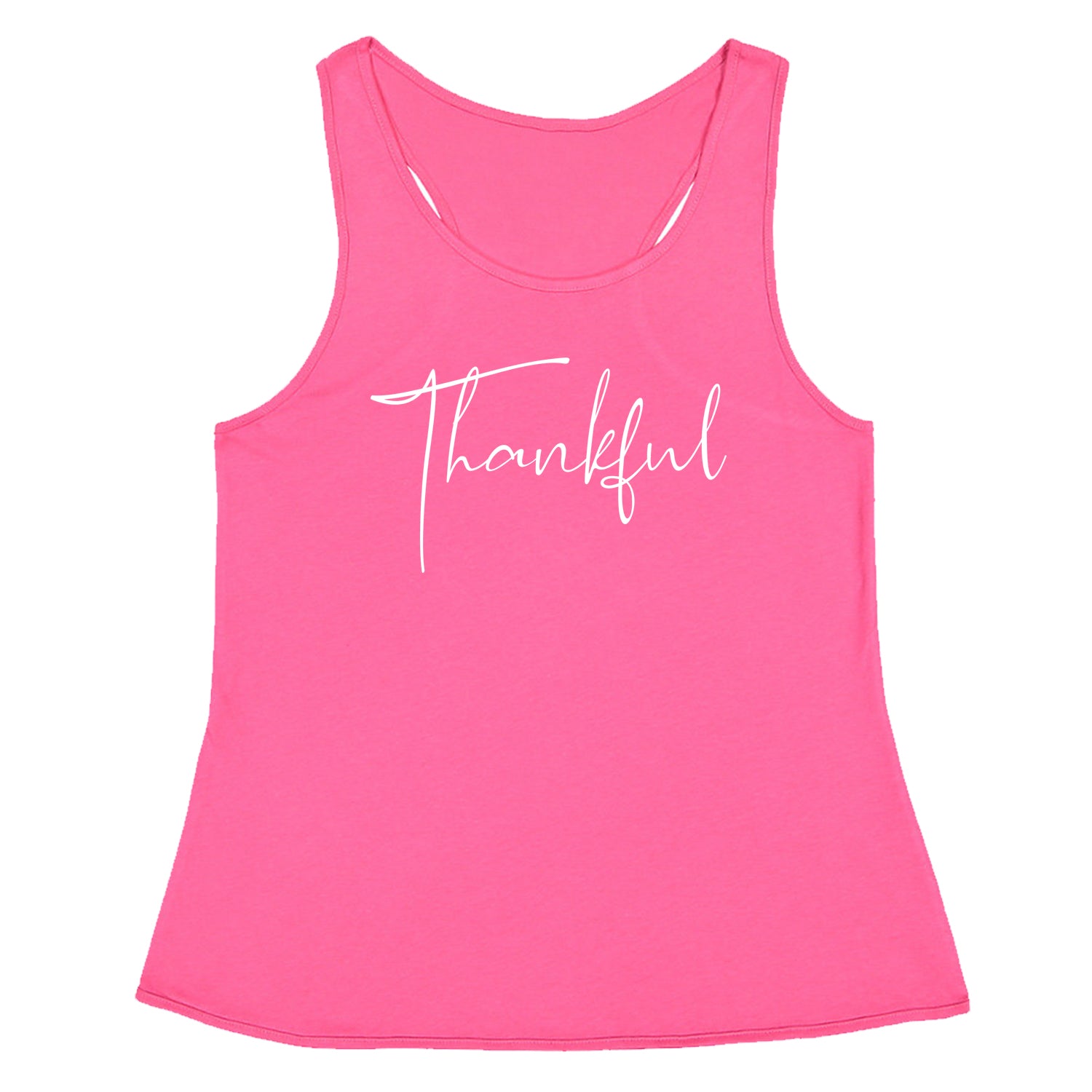Thankful Racerback Tank Top for Women thanksgiving by Expression Tees