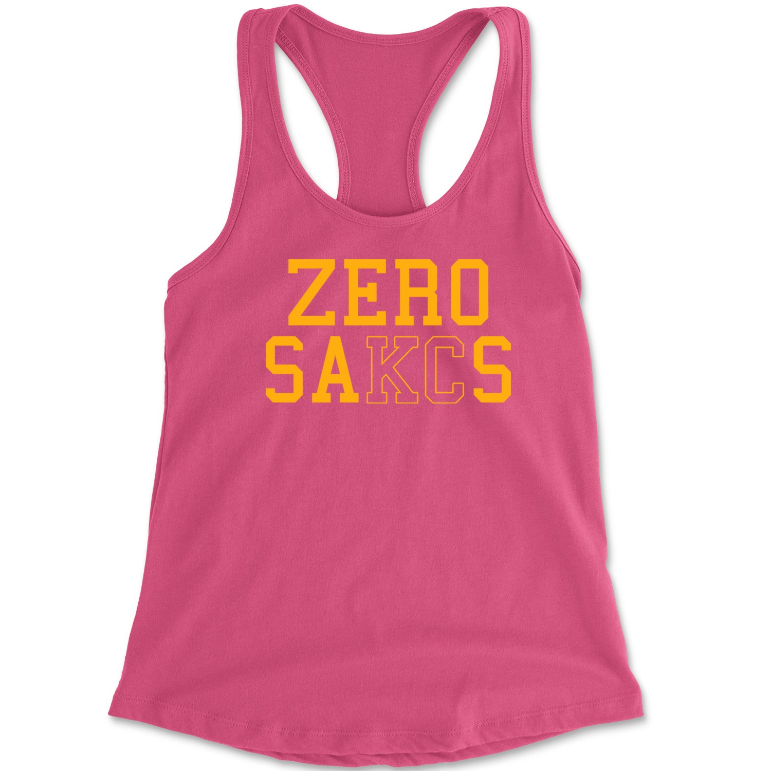Zero Sacks Kansas City Racerback Tank Top for Women ball, brown, foot, football, kelc, orlando, patrick, sacks, sakcs by Expression Tees