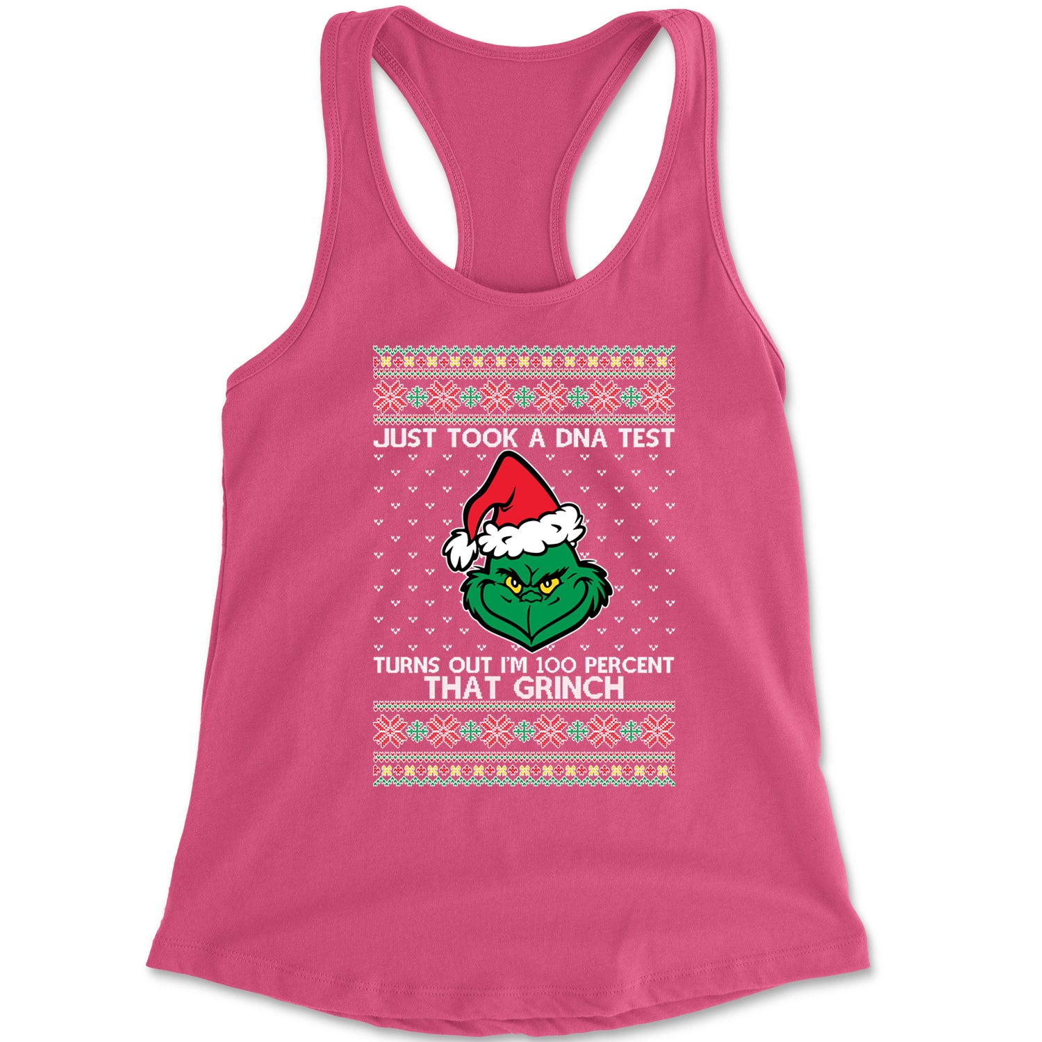 One Hundred Percent That Grinch Racerback Tank Top for Women christmas, grinch, sweater, sweatshirt, ugly, xmas by Expression Tees