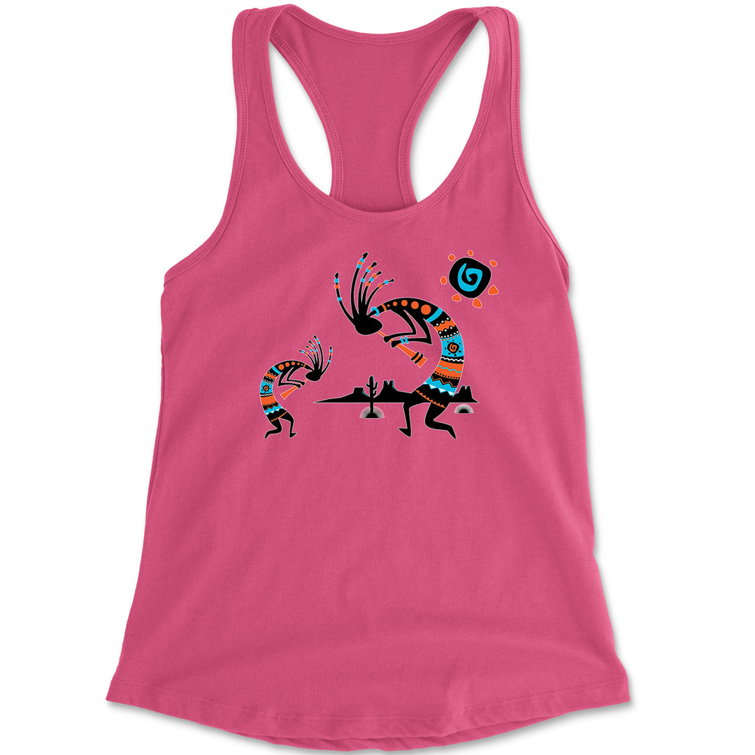 Native American Kokopelli Southwest Racerback Tank Top for Women american, hopi, indian, native, navajo by Expression Tees