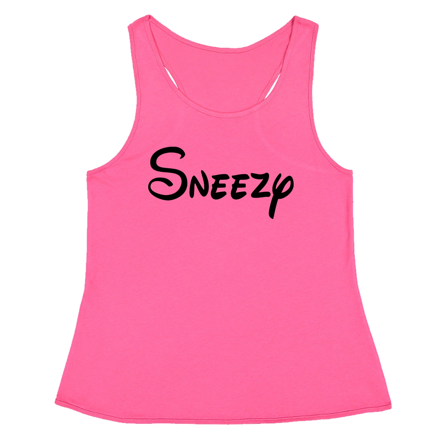 Sneezy - 7 Dwarfs Costume Racerback Tank Top for Women and, costume, dwarfs, group, halloween, matching, seven, snow, the, white by Expression Tees