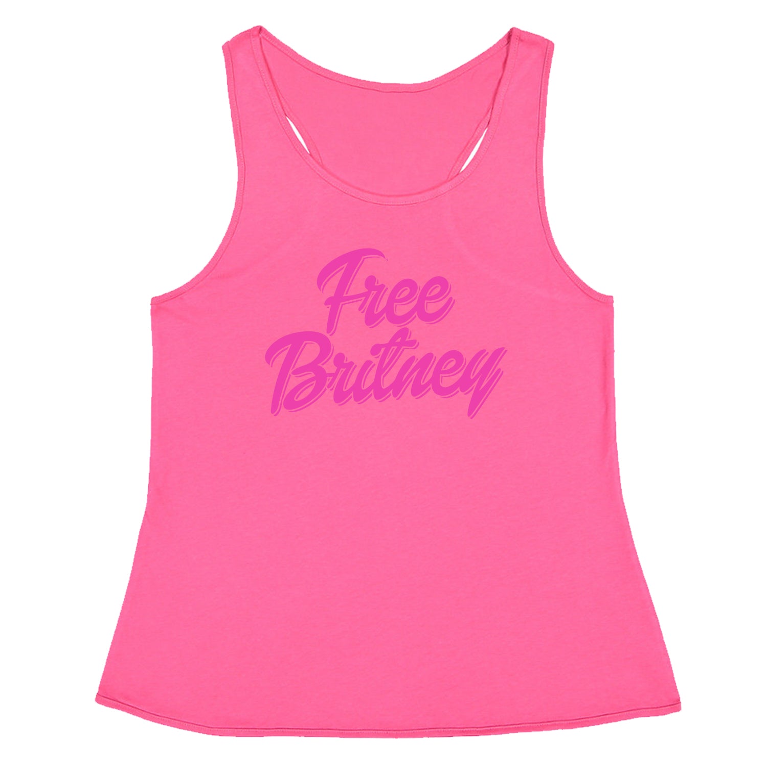 Pink Free Britney Racerback Tank Top for Women again, did, I, it, more, music, one, oops, pop, spears, time, toxic by Expression Tees