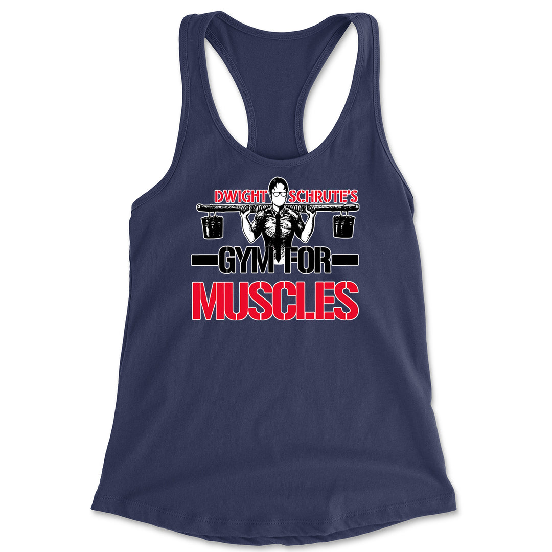 Dwight Schrute Gym For Muscles Office Workout Racerback Tank Top for Women