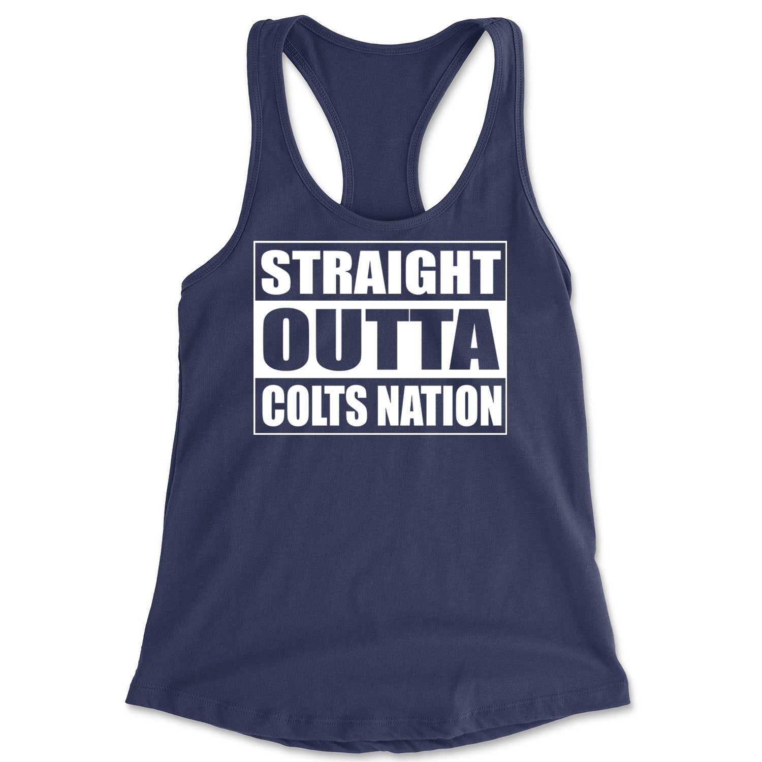 Straight Outta Colts Nation Football  Racerback Tank Top for Women