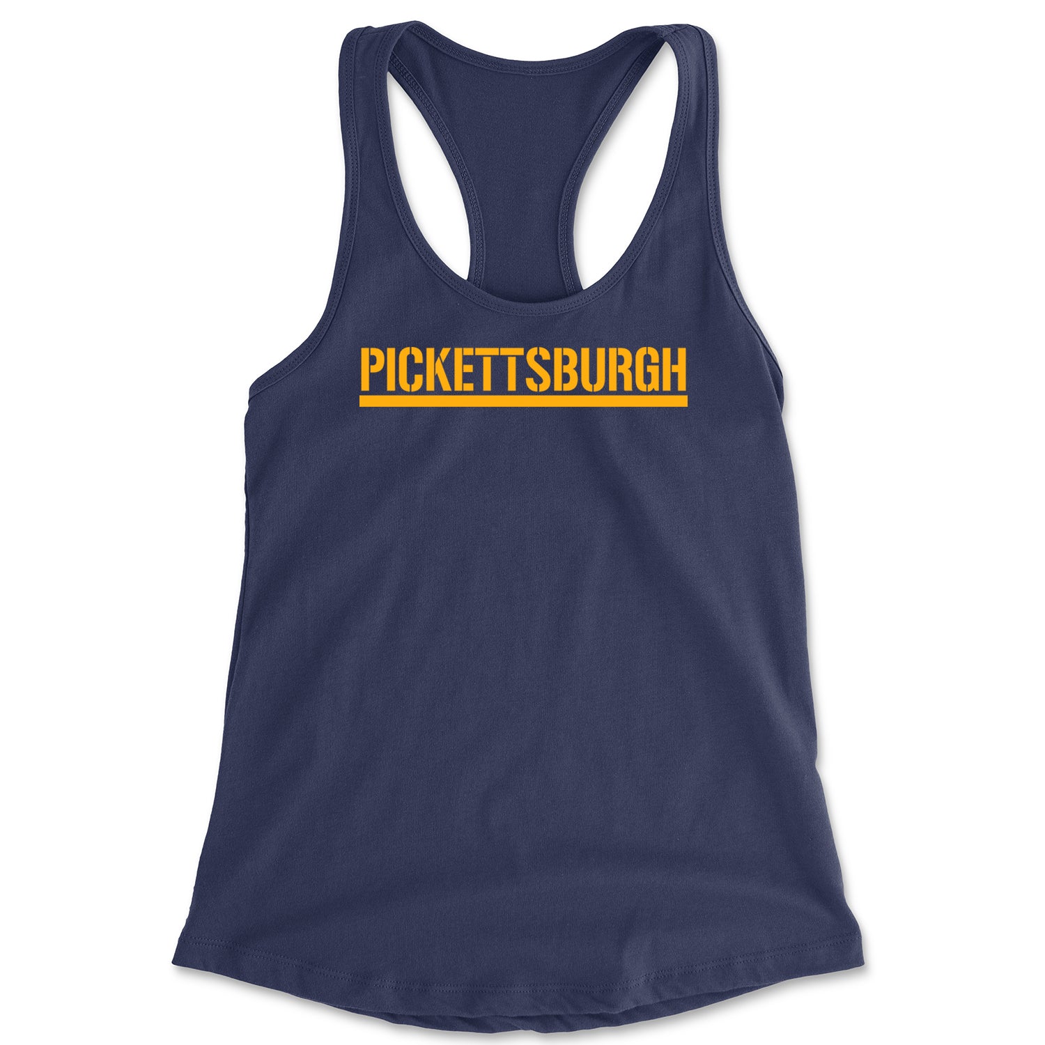 Pickettsburgh Pittsburgh Football Racerback Tank Top for Women apparel, city, clothing, curtain, football, iron, jersey, nation, pennsylvania, steel, steeler by Expression Tees