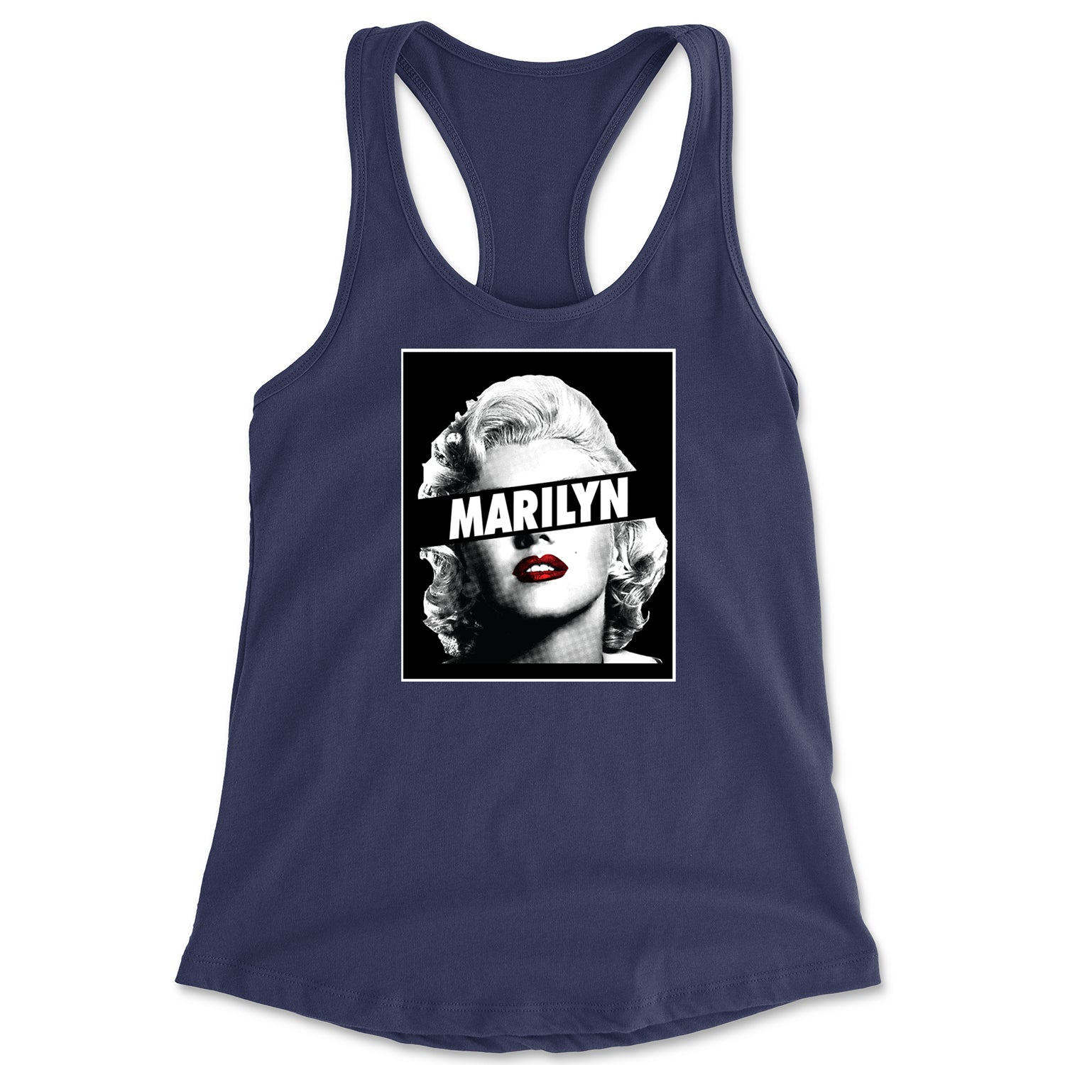 Marilyn Monroe Censored Racerback Tank Top for Women american, icon, marilyn, monroe by Expression Tees