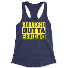 Straight Outta Steeler Nation Football  Racerback Tank Top for Women